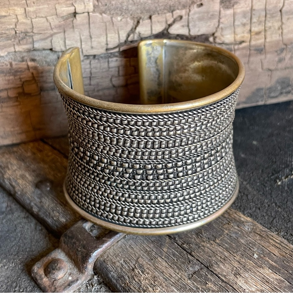 Vintage Silver Contoured Bracelet/Cuff